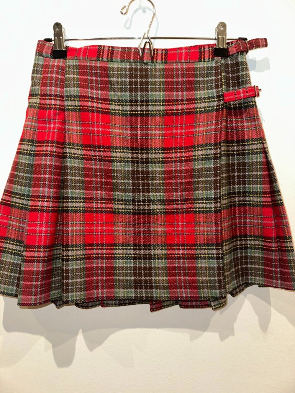 J.Crew Red Tartan Plaid Wool Blend Pleated Mini Skirt